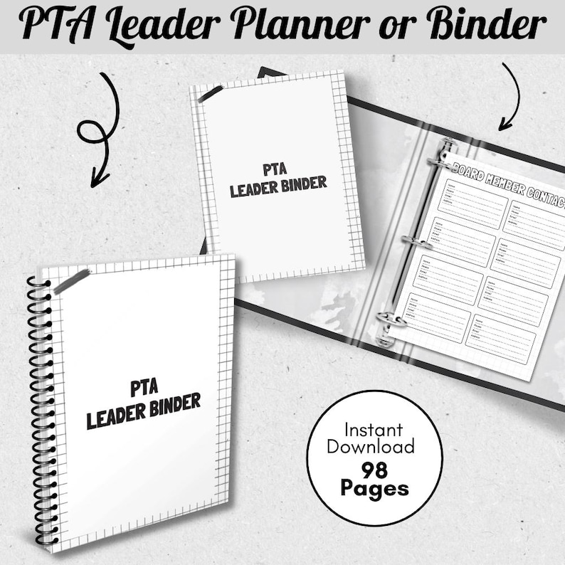 PTA Leader Planner, Printable Planner, Calendar, Instant Download Pdf ...