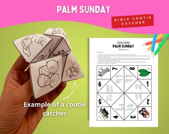 Palm Sunday Cootie Catcher | Jesus Triumphal Entry into Jerusalem | Matthew 21:1–11 Bible Story for Kids, Sunday School Bible Craft