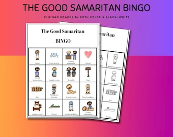 The Good Samaritan Bingo Set for Kids, The Good Samaritan Bible Bingo l New Testament Bible Story l Sunday School Bible Game