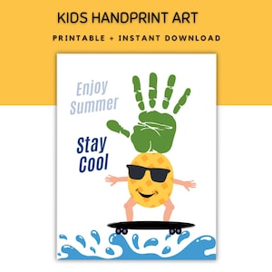 Summer Handprint art, Summer Preschool Activity, Craft for Toddlers, Handprint Kids Summer Craft, Summer Handprint art, Kids Craft