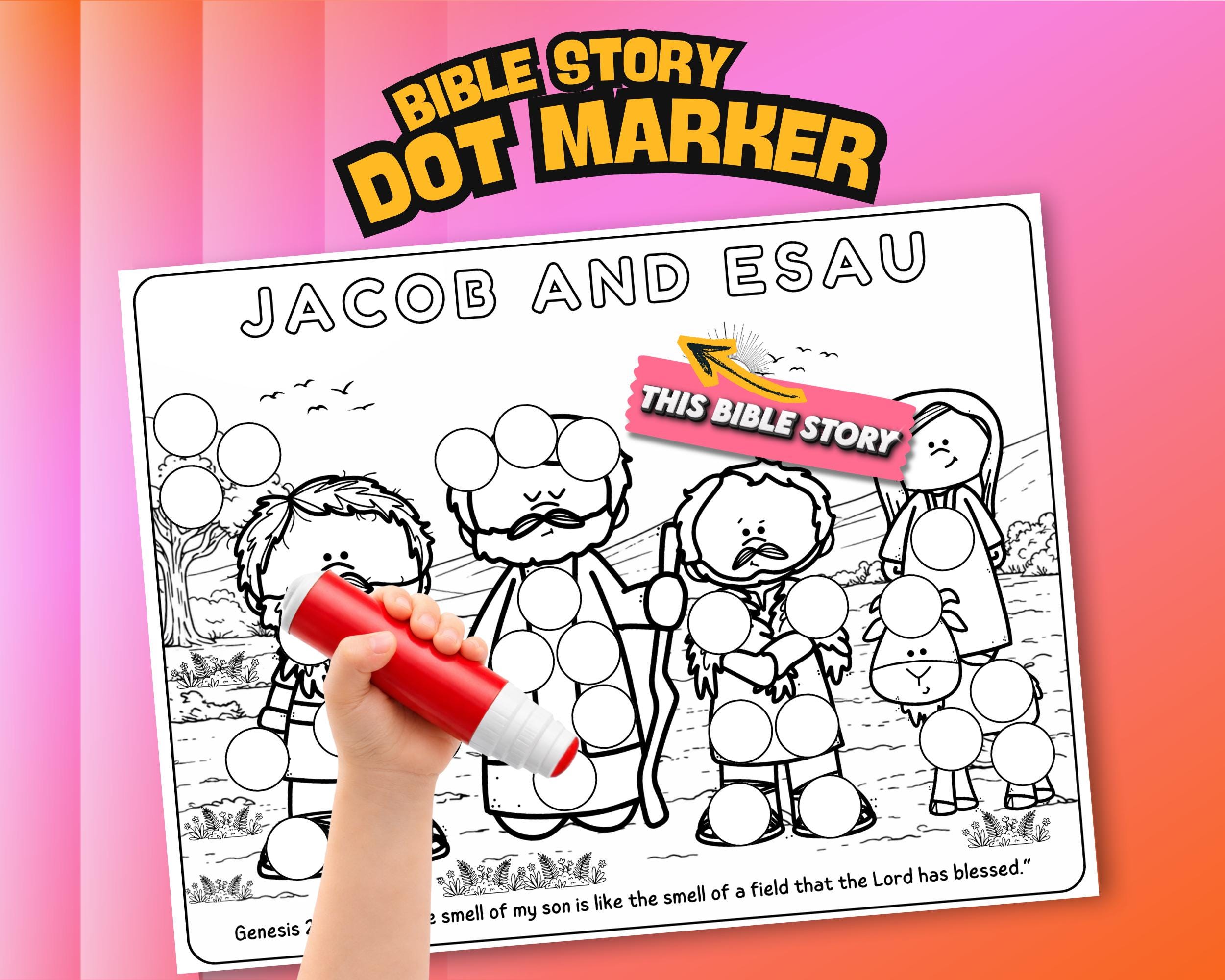 Jacob and Esau Bible Dot Marker Activity | Genesis 27:27 Blessing and ...