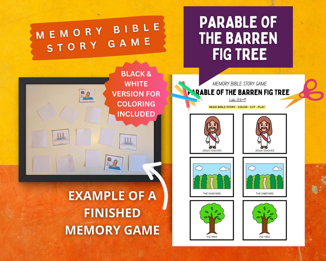 Parable of the Barren Fig Tree Memory Game | Luke 13 Bible Story ...