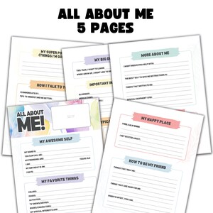 All About Me Special Needs | 5 Printable Pages | Kid Profile | Student Info | Teacher Resource, Therapist Form, Back to School, Autism, ADHD