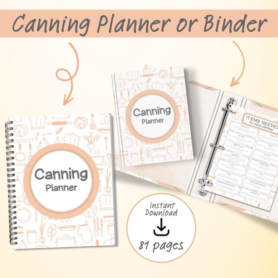 Canning Planner, 81 Printable Pages, Home Canning Planner, Canning Frozen Inventory, Canning Journal, Preserving Binder, Canning Recipes