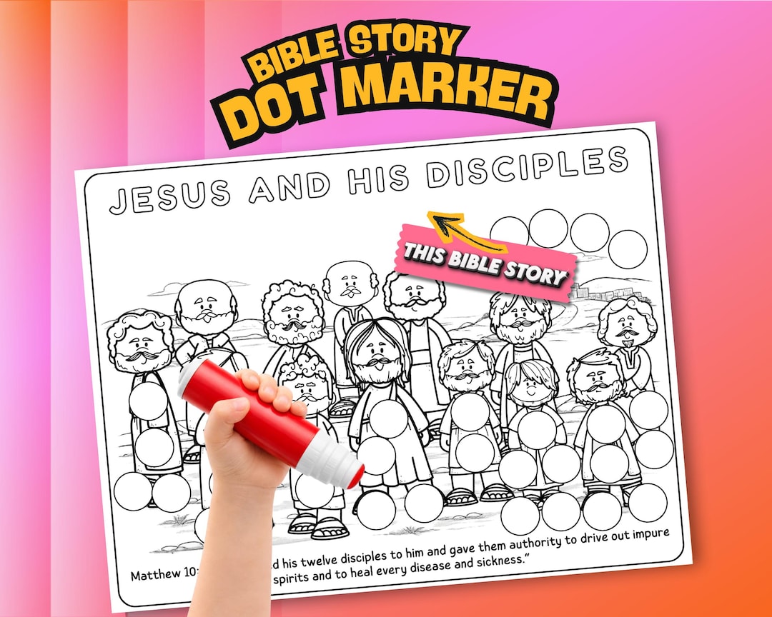 Jesus and His Disciples Bible Dot Marker Activity | Matthew 10:1 Twelve ...