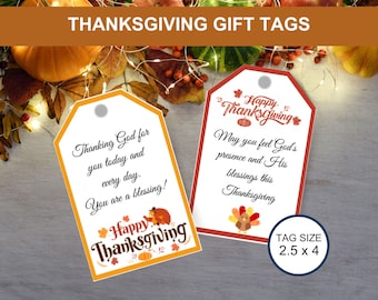 Thanksgiving Christian Gift Tags, Printable Thanksgiving Gift Tags | Christian Thanksgiving Day Tags,  Table Place Setting