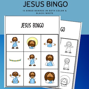 Jesus Bingo Set for Kids, Jesus Bible Bingo l New Testament Bible Story l Sunday School Bible Game