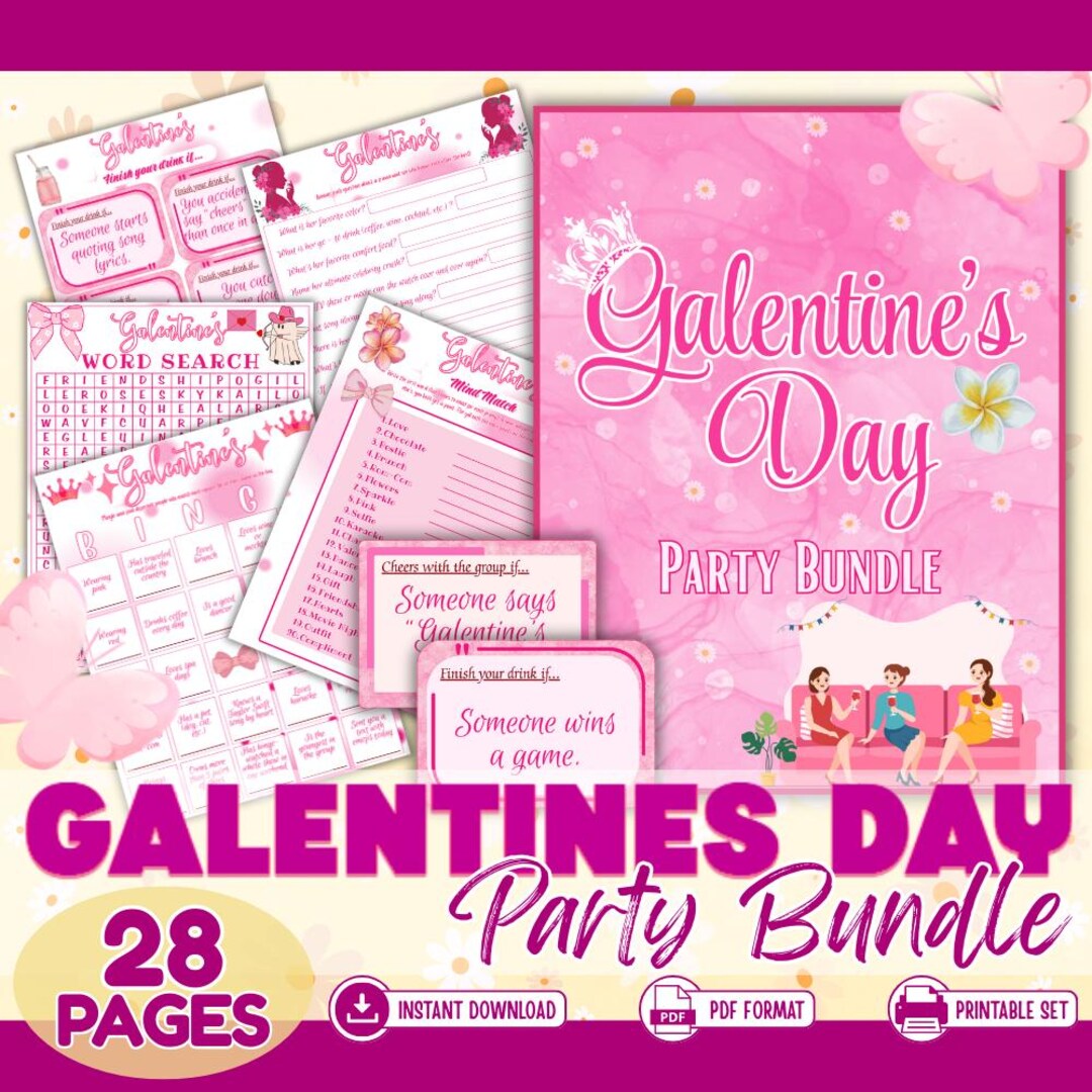 Galentines Day Party Game Bundle for Girls Night | Printable Valentine ...