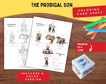 Prodigal Son Bible Story Cube | Printable Craft for Kids | Luke 15:11–32 | Parable of the Lost Son | Sunday School Activity
