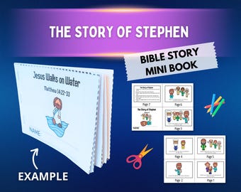Story of Stephen Coloring Craft & Mini Book Acts 6–7, Stephen Bible Story for Kids about Faith, Courage, Forgiveness and Standing for Jesus