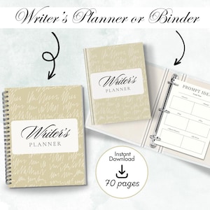 Writer Planner Printable Bundle for Authors and Novelists | 70 Pages of Writing Templates, Story Planning, Calendars and Worksheets