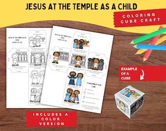 Bijbelverhaal over de jonge Jezus in de tempel | Printbaar knutselwerkje voor kinderen | Lucas 2:41-52 | Bijbelles over de jonge Jezus | Activiteit voor de zondagsschool