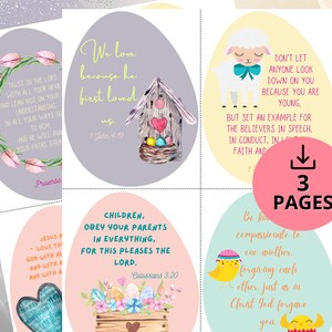 Easter Bible Verse Egg Cards for Kids | Scripture Egg Hunt Activity | Christian Easter Basket Filler | Religious Craft for Children