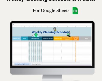 Weekly Cleaning Schedule & Tracker | Chore Chart Spreadsheet | Google Sheets Cleaning Planner | Editable Housekeeping Template
