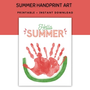 Summer Handprint art, Summer Preschool Activity, Craft for Toddlers, Handprint Kids Summer Craft, Summer Handprint art