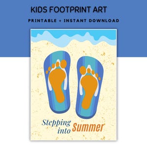 Summer Footprint art, Summer Preschool Activity, Craft for Toddlers, Handprint Kids Summer Craft, Summer Footprint art, Kids activities