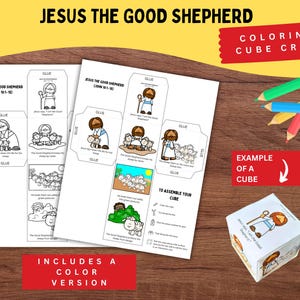 Jesus the Good Shepherd Bible Story Cube | Printable Craft for Kids | John 10:1–18 | Good Shepherd Bible Lesson | Sunday School Activity