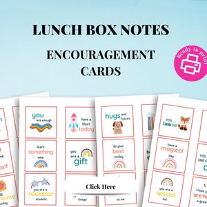 24 Boho Rainbow & Friends Lunch Box Notes | Cartões de incentivo para impressão | Notas de almoço para crianças