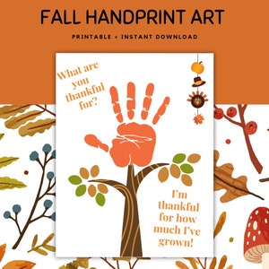 Thanksgiving Handprint art, Fall Handprint Art , Thanksgiving Sunday School Activity, Craft for Toddlers, Fall Craft