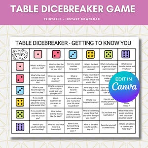 Bearbeitbares Würfelspiel für alle Altersgruppen, Kennenlernen, Eisbrecher-Fragen, Partyspiel, Lehrerressource, rollen und erzählen