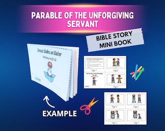 Parable of the Unforgiving Servant Coloring Craft & Mini Book Matthew 18:21-35 | Unforgiving Servant Story for Kids, Faith and Forgiveness