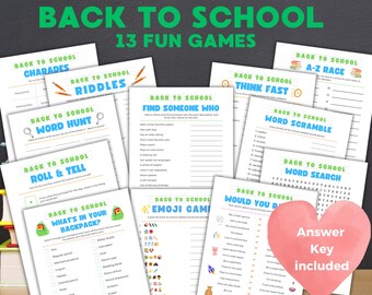 Juegos de regreso a clases para niños / 13 divertidas actividades para la primera semana de clases con respuestas / Rompehielos, juegos de palabras, charadas y más