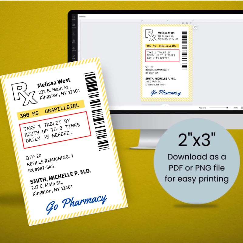 Funny Printable Rx Labels Funny Printable Prescription Labels - Etsy