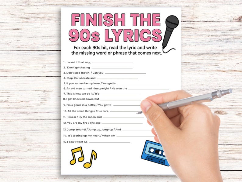 Fun retro song trivia for birthday or reunion