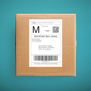Plantilla de etiqueta de envío editable, etiqueta de correo personalizada editable / plantilla de etiqueta de envío de correo falso para caja de regalo / etiqueta de correo de regalo de broma