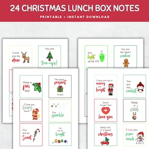 Weihnachten Lunchbox Notizen für Kinder, Winter Lunchbox Notizen, Lunchbox Notiz, Positive Affirmationen für Kinder, Schule Lunchbox Notizen