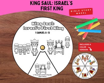 King Saul Coloring Wheel | Israel’s First King Bible Craft | 1 Samuel 8 ...