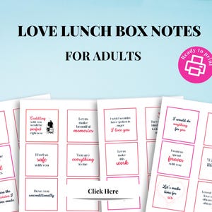 24 Liebesnoten für Erwachsene | Romantische Brotdose Notizbuch | Liebeskarten | Sofortdownload | Ermutigungskarten | Lunch Box Notizen