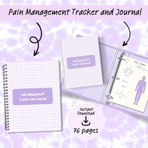 Pain Management Tracker & Symptom Journal for Chronic Illness, Endometriosis, Fibromyalgia – Printable 76-Page Digital Planner