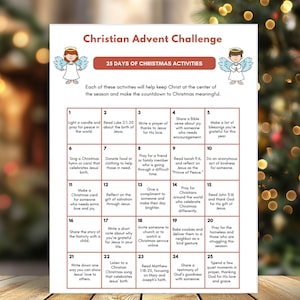 25 Days of Christian Christmas Activities: Printable Advent Calendar with Christian Messages