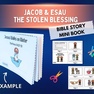 Jacob & Esau The Stolen Blessing Coloring Craft Mini Book Genesis 27 | Jacob and Esau Bible Story for Kids about Deception and Consequences