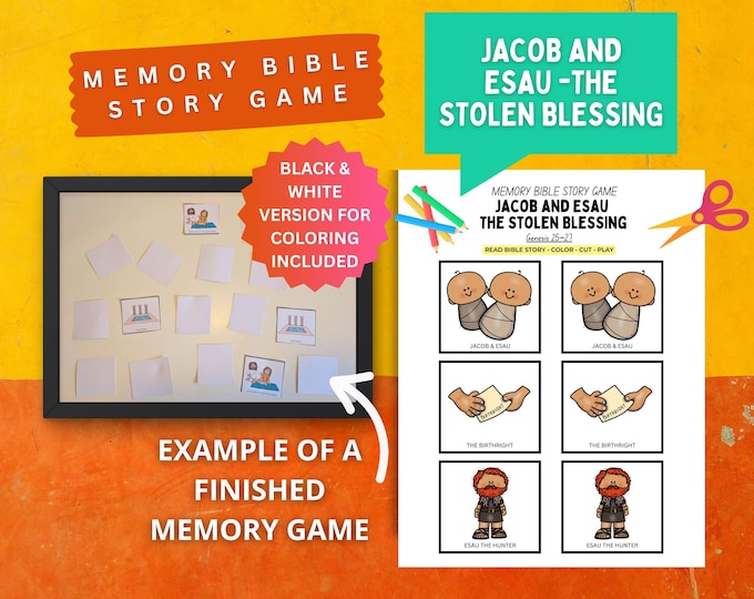 Jacob and Esau Memory Game, Match a Pair Game, Printable Jacob and Esau ...