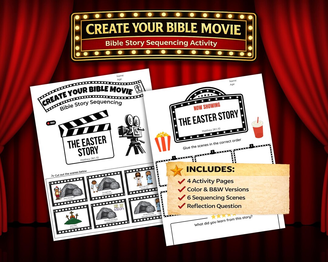 The Easter Story Sequencing Activity Matthew 28:1–10 Bible Lesson for ...