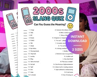2000s Slang Quiz, Company Party Game, Printable Y2K Trivia, Retro Game for Adults, Teens, Bridal Shower, Birthday Activity, Office Party Fun