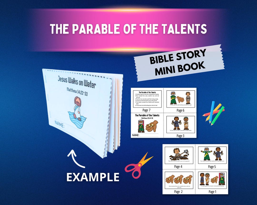 Parable of the Talents Coloring Craft & Mini Book Matthew 25:14–30 ...