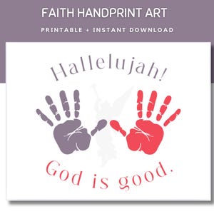 Faith Handprint art, Sunday School Activity, Craft for Toddlers, Handprint Kids Christian Craft, Christian Handprint art