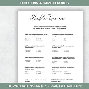 Giochi biblici coinvolgenti con domande a quiz, gioco a quiz sulla Bibbia, domande a quiz, gioco a quiz, ministero per bambini | Gioco biblico per la scuola domenicale