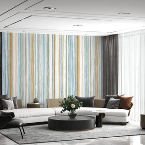 Modern Striped Wallpaper for Elegant Living Rooms