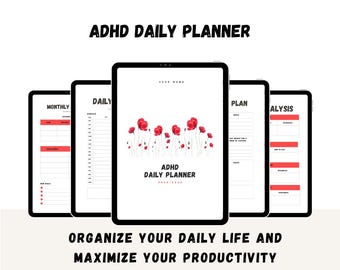 ADHD Daily Planner: Printable Productivity & Emotion Journal (PDF)