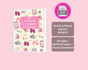 Fitness Planner Printables, Digital Download, Exercise Log, Meal Tracker, Weight Loss| PLANFP1