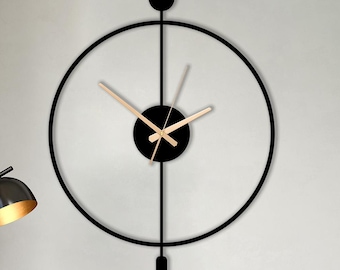 Minimalist Metal Wall Clock: Modern Art Decor, Silent Movement