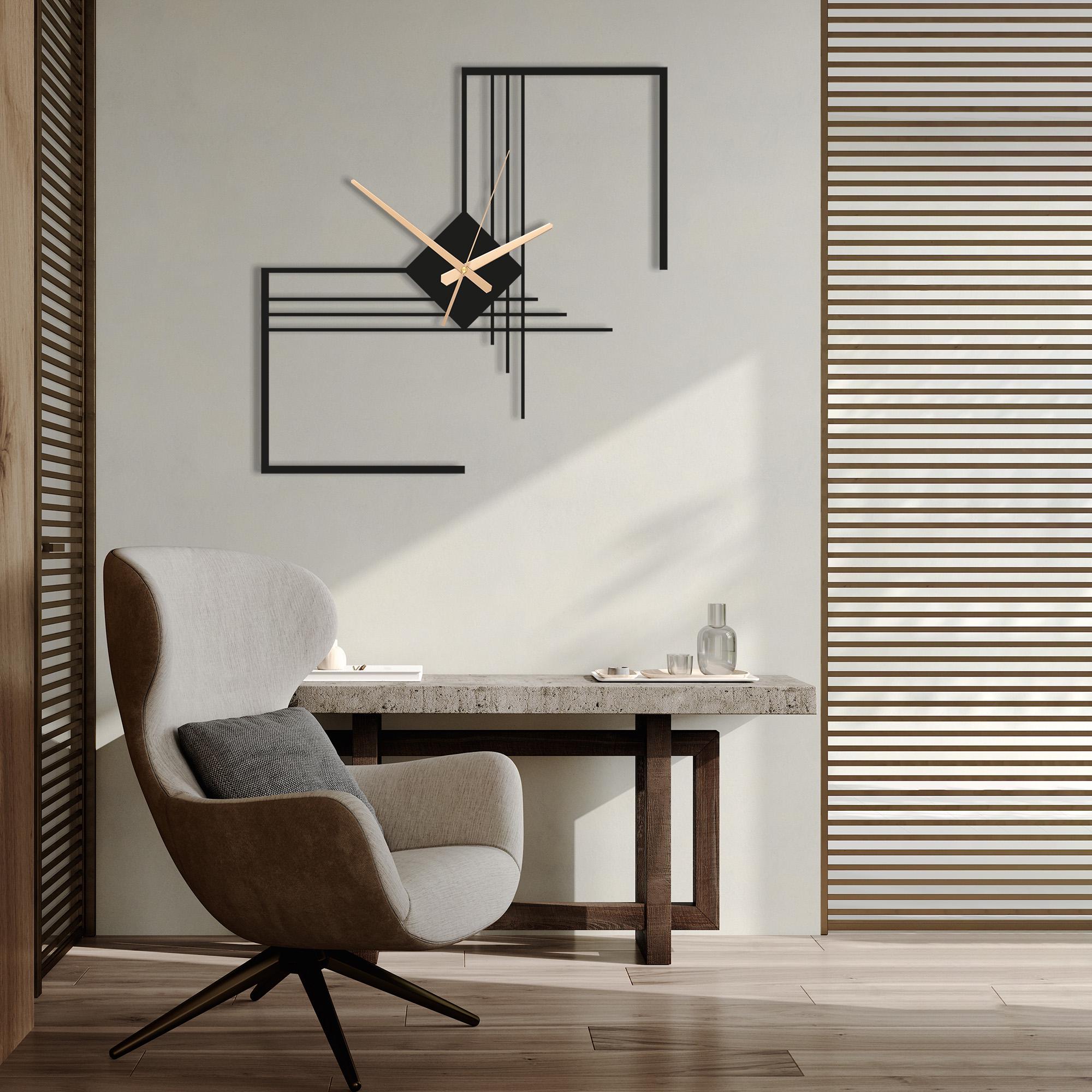 Geometric Metal Wall Clock: Modern Abstract Art Decor - Etsy