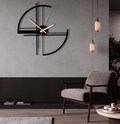 Large Geometric Metal Wall Clock: Modern Minimalist Art