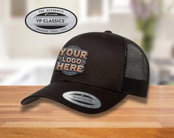 Custom Personalized Embroidered Hats - Trucker Mesh Snapback - Hats With Your Own Text/Logo - Yupoong Mesh Snapback Custom Hats - Adjustable