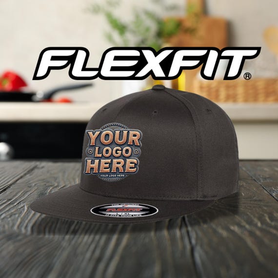Custom Embroidered Flat bill Flex fit Field Pro-Baseball Cap - Personalize with Text or Logo - Ideal Gift - Customizable Cap