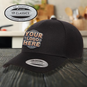 Custom Personalized Embroidered Hats - Solid Yupoong Snapback - Hats with Your Own Text/Logo - Fully Adjustable Hat